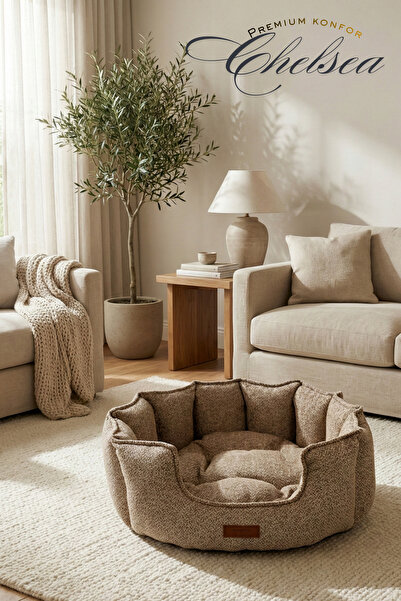 Jungolica Pet Products Chelsea Premium Konfor Kedi ve Köpek Yatağı– Yumuşak D...