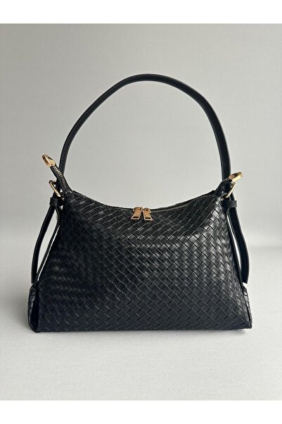 RumyaCollection Geantă de mână și de umăr cu model tricotat retro pentru feme...