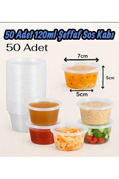 MİMOZA PARK 50 Adet Sızdırmaz 120 ml Mini Saklama Kabı Sosluk Buzluk Kabı, Et Suyu, Kemik Suyu, Sos Kabı Mutfak