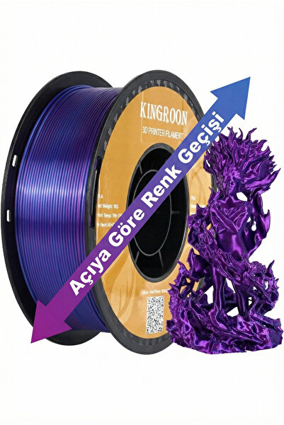 KINGROON Çift Renkli Silk PLA Filament - Mavi Kırmızı (Mor Geçişli) - 1.75mm ...