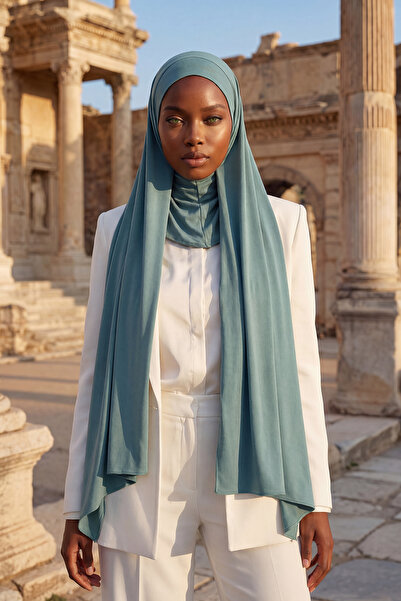 Aisha's Design Boynu Kapatan Ninja Boneli Pratik Penye Şal,PS-59,Koyu Mint