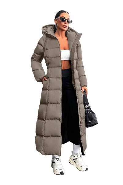 ParlaMira Palton lung pentru femei cu glugă Premium, ușor de umflat