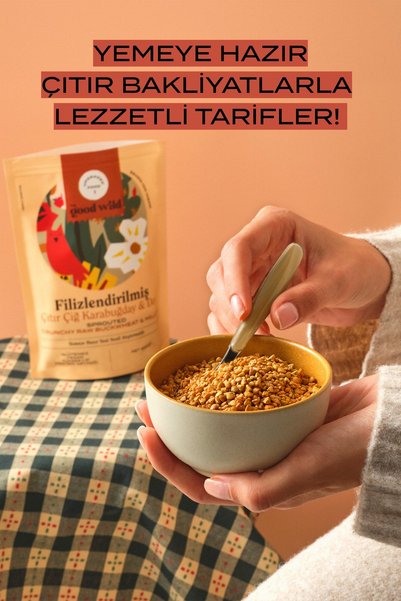 THE GOOD WİLD Sprouted Crispy Raw Buckwheat & Millet |   Gluten-Free Vegan Snack |   High Fiber |   3X150 Gr
