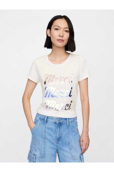 GAP Kadın Kırık Beyaz Favorite T-Shirt