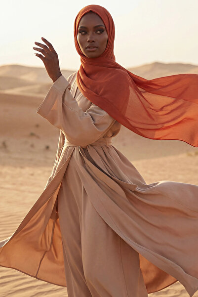 Aisha's Design Practical Chiffon Shawl That Can Be Attached Without Needles, ...