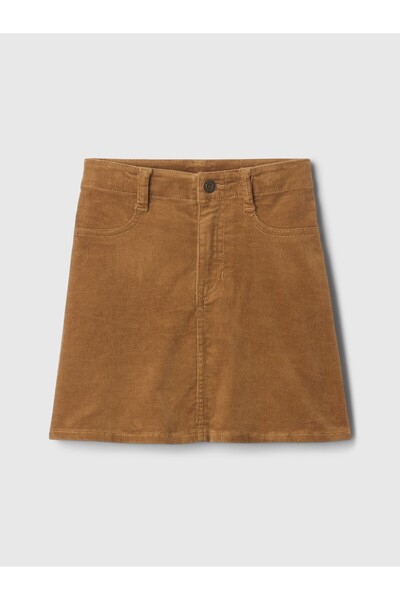 GAP Kız Çocuk Kahverengi Kadife Mini Etek