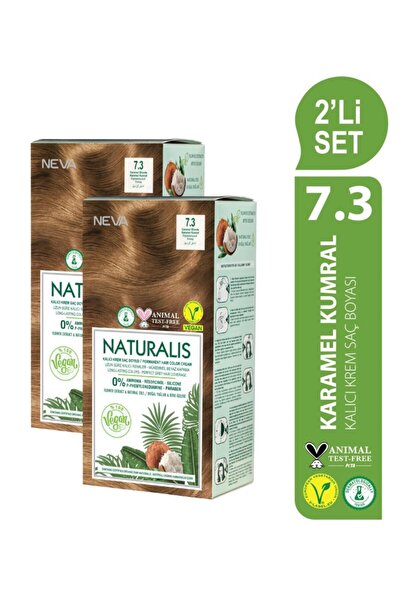 NEVA NATURALIS 2'Lİ SET 7.3 KARAMEL KUMRAL Kalıcı Krem Saç Boyası Seti (VEGAN)