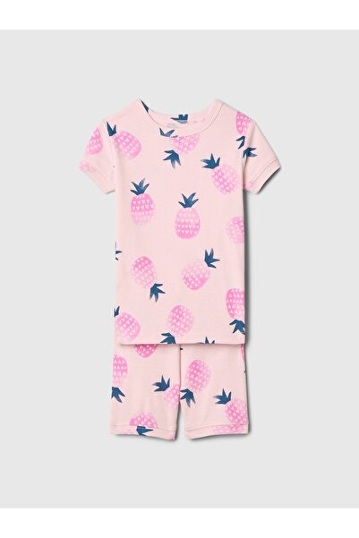 GAP Bebek Pembe Organik Pamuk Desenli Pijama Takımı