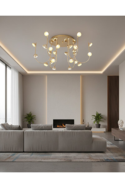 Özcan Aydınlatma 2843-24-03 Aster 24'lü Plafonyer SARI Renk