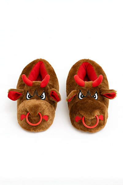 Wordex Animal B20 Bull Model Winter Women's Men's Slippers Indoor Silent Sole...