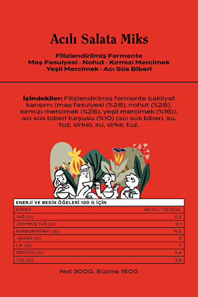 THE GOOD WİLD Filizlendirilmiş Fermante Acılı Salata Miks | Yemeye Hazır Glutensiz Ürün | Vegan | 300 Gr