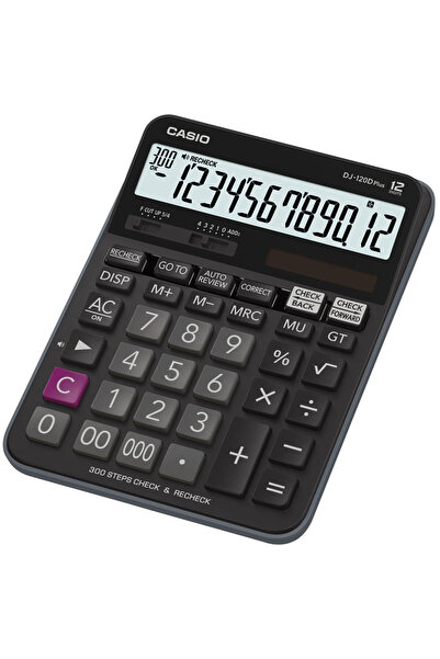 Casio DJ-120D 12-разреден настолен калкулатор, черен