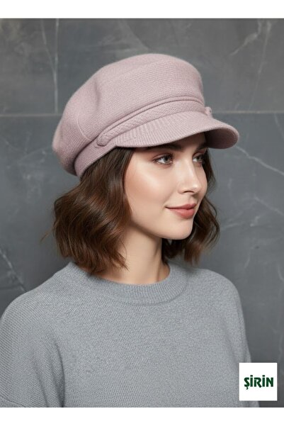 Şirin Giyim Aksesuar Yumuşak Dokulu Yünlü Şık Kasket Şapka