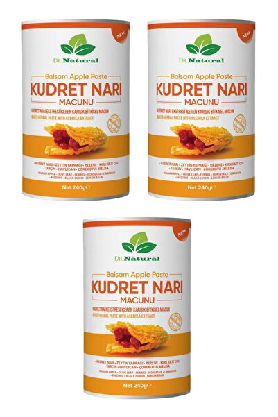 DRNATURAL 3 Adet Kudret Narı Macunu Bal Keçiboynuzu Bitki Karışımlı Bitter Melon Macun 240 Gr.