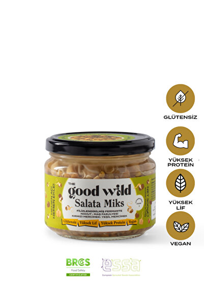 THE GOOD WİLD Filizlendirilmiş Fermante Salata Miks | Yemeye Hazır Glutensiz Ürün | Vegan | Yüksek Lif | 300 Gr
