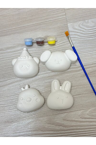 BalibeeCandle 4’lü Taş Boyama Hayvan Figür Seti – Civciv, Ayı, Köpek, Tavşan