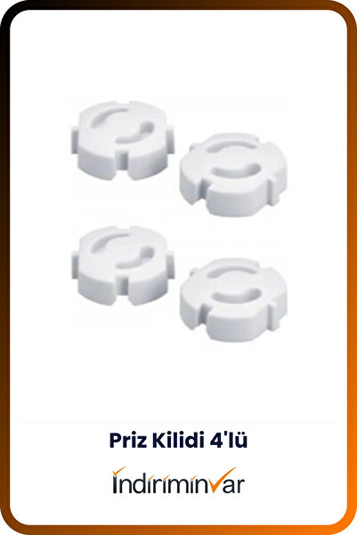 İndiriminVar مجموعة من 4 قطع - مقبس أمان للأطفال، قفل سدادة