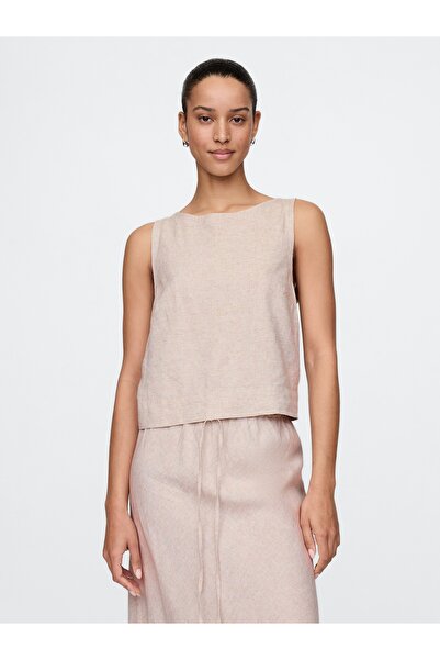 GAP Kadın Bej Keten Karışımlı Gömlek