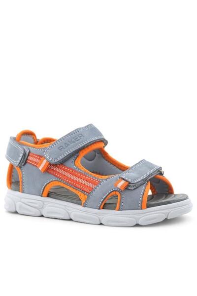 Rakerplus Сіро-помаранчеві дитячі сандалі з натуральної шкіри