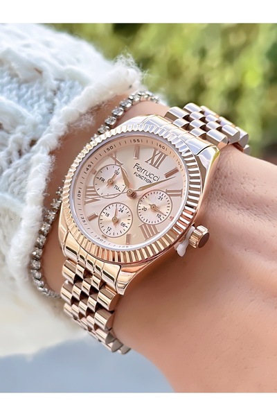 Ferrucci Steel Cord Women's Wristwatch 3 Atm Waterproof with 2 Years Warranty Mechanism