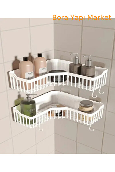 GenelTedarik حامل صابون زاوية المطبخ اللاصق للحمام والحمام، منظم رف المطبخ. ق...