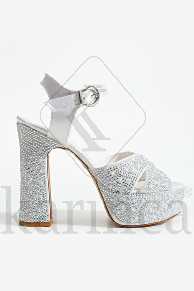 Karınca أحذية السهرة ذات الكعب السميك، أحذية فساتين الزفاف - كعب سميك بارتفاع...