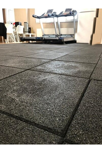 Genel Markalar Kauçuk Zemin Çocuk Parkı Karosu Darbe emici Spor Salonu Fitness kauçuk karo 40x40 10 adet (Siyah)