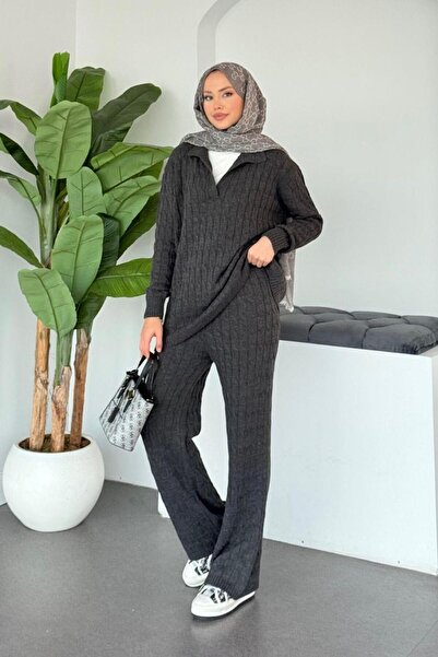 Şulemoda Giyim Costum cu guler cămașă Belinda, afumat