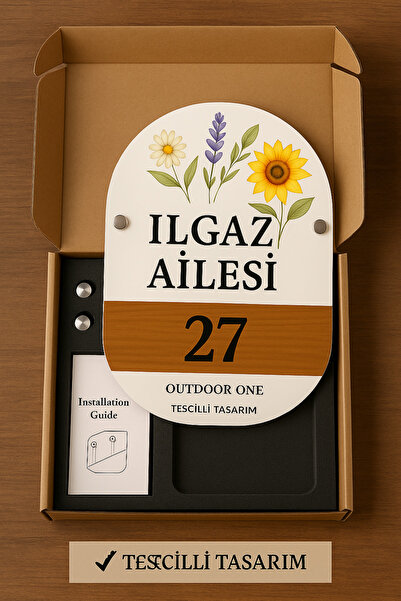 Outdoor One Kişiye Özel Yuvarlak Kapı İsimliği | Yazılı Pleksi Apartman & Sit...