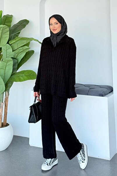 Şulemoda Giyim Set cu guler cămașă Belinda negru