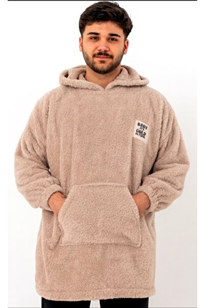 bysezerozer سترة رجالية من الصوف قصة فضفاضة بطانية تلفزيون يمكن ارتداؤها