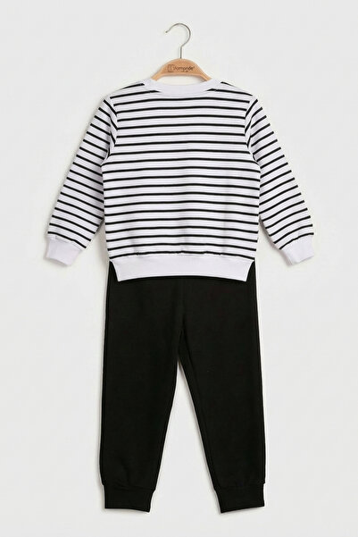 Lamonde Çizgili Eşofman Takımı %100 Pamuk 2-3-4-5 Yaş