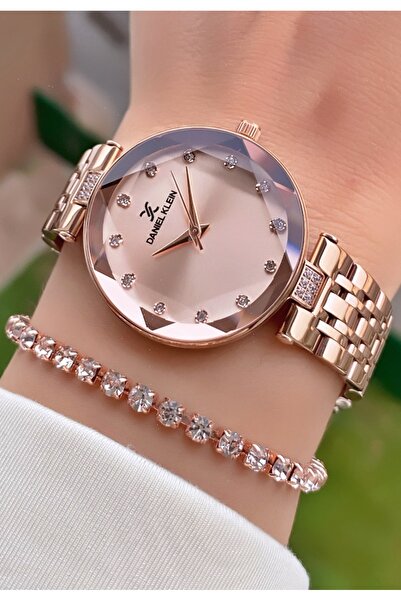 Daniel Klein Marka Rose Gold Renk 2 Yıl Garantili Kadın Kol Saati - Bileklik Hediyeli