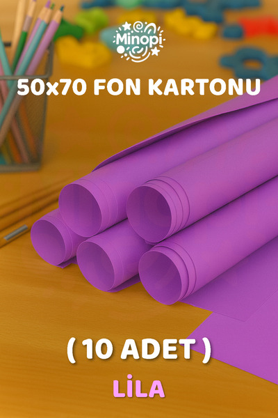 Minopi Lila Fon Kartonu 50x70 cm 10'lu Paket Renkli Fon Kartonu