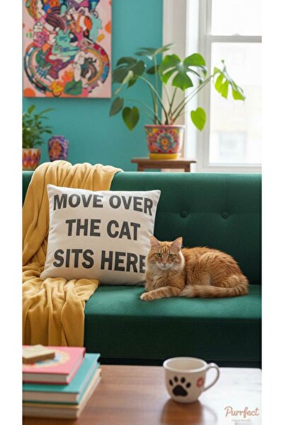 Typoniq غطاء وسادة موف أوفر كات (43 × 43 سم)