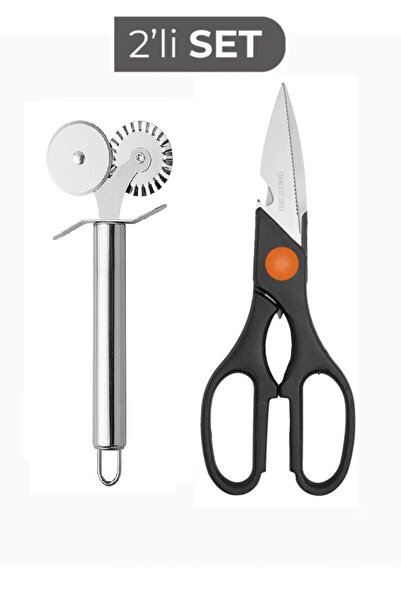 ZUZU MADE Paslanmaz Çelik Çok Amaçlı Mutfak Makası Ve Paslanmaz Çelik Çiftli ...