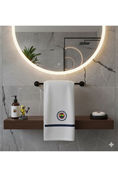 Taç Fb Yellow Navy Blue Bandroll Fan Bath Towel 65 X 130 cm