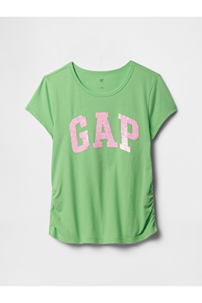 GAP Kız Çocuk Yeşil Gap Logo T-Shirt