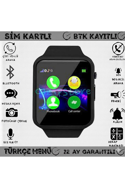 ALLWATCH Sim Kartlı Akıllı Saat Imei Kayıtlı Kameralı