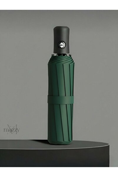 Mazzy Tam Otomatik Rüzgara Dayanıklı Fiber Telli Yeşil Şemsiye