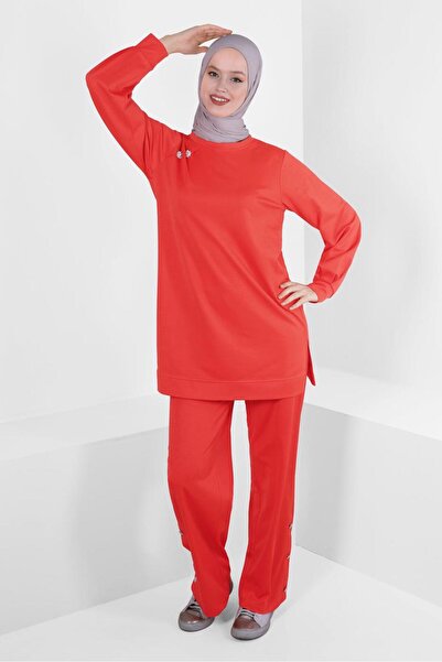 Alvina بدلة بنطلون مزدوج بأزرار ومفصلة بالأحجار 43727