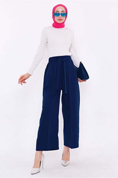 TRENDTESETTÜR Kad\U00Ddin Dark Blue Wide Leg Pants T-80079