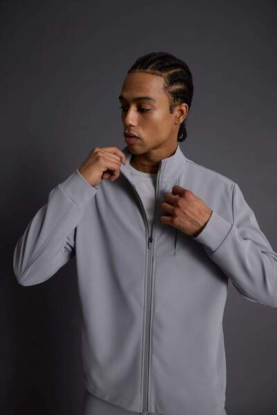 DeFacto Defactofit Standard Fit Stand Collar Zippered Sweatshirt F7635Ax25Au