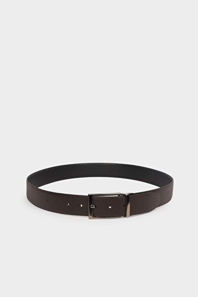 DeFacto Men's Double-Sided Buckle Faux Leather Classic Belt G4435Axns