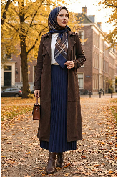 sefamerve Marineblauer Faltenrock 0027-01