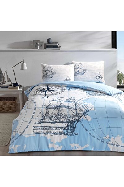 Taç Ocean Ranforce Çift Kişilik Nevresim Takımı Turkuaz