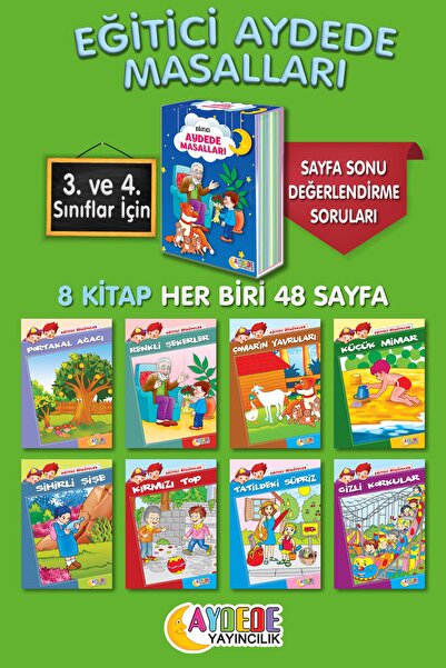 Tandem Yayınları EĞİTİCİ AYDEDE MASALLARI ÇOCUK KİTAPLARI 8 KİTAP KUTULU