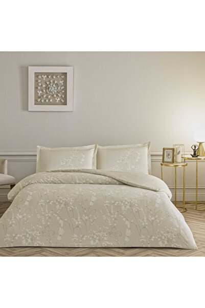 Taç Glint Satin Double Duvet Cover Set Stone