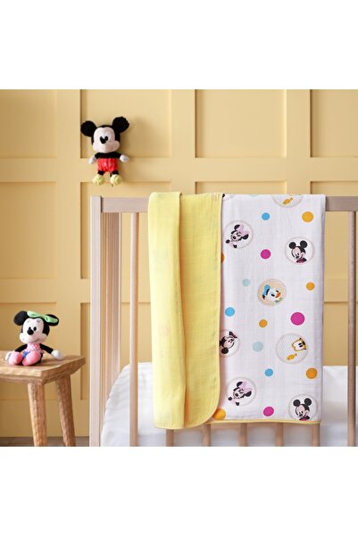 Taç Lisanslı Disney Mickey Pamuk 90x110 cm Müslin Battaniye