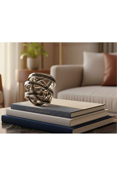 PINALE ART Lüks Dekoratif Obje Dekoratif Hediye Süs El Yapımı Siyah Cam Düğüm 16 cm